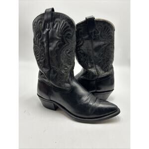 VINTAGE Texas Brand Men’s BLACK Leather Cowboy Western Boot Size 12 MADE IN USA